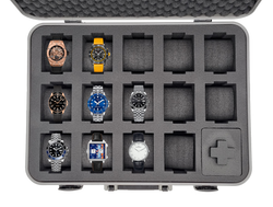 MC-CASES® Watch case carrying case for up to 14 watches - Luxury Line - Aluminum Case - Handmade
